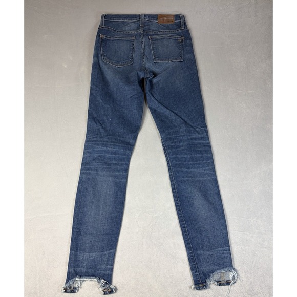 Madewell 10" high rise Women skinny Jeans button fly chewed raw hem  size 26 T - Picture 2 of 12